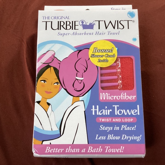 The Original Turbie Twist Super-Absorbent Hair Towel with bonus shower comb NEW - Picture 3 of 8